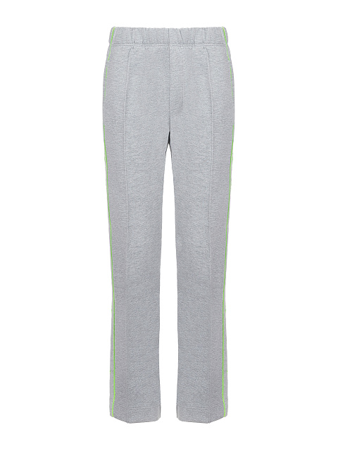 Grey & Neon Green Lily Embroidered Jersey Suit, 3