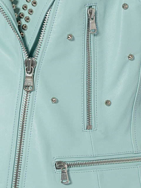 Blue Studded Leather Vest, 3