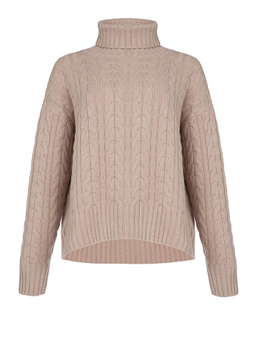 Pink Cashmere Cable Knit Sweater, 1