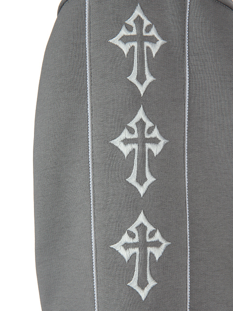 Grey Jersey Set With White Embroidery, 5