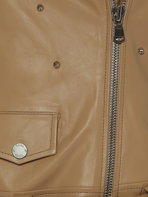 Beige Studded Leather Vest, 4