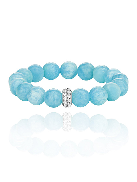 Silver, Cubic Zirkonia & Amazonite Bracelet, 1 Silver, Cubic Zirkonia & Amazonite Bracelet, 1