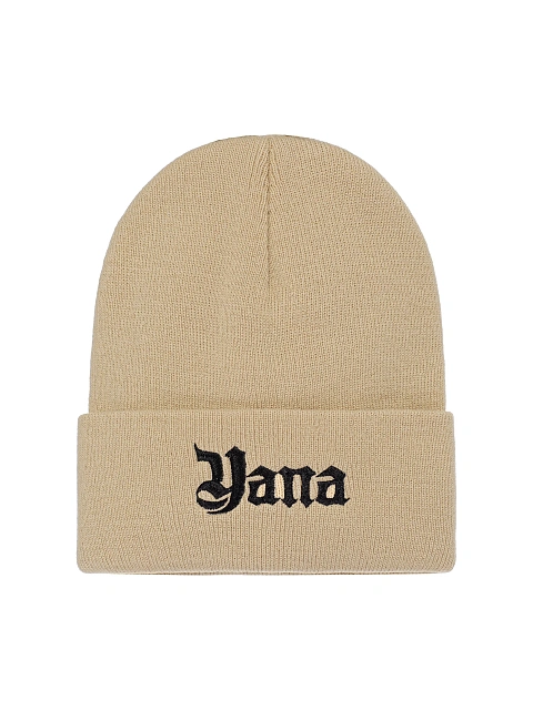 Beige & Black Embroidery "Yana" Beanie, 1 Beige & Black Embroidery "Yana" Beanie, 1