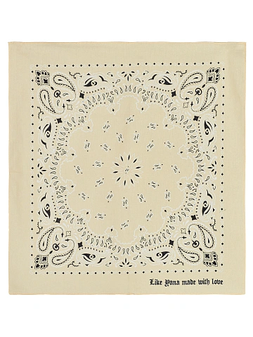 Beige Cotton Paisley Printed Bandana, 1