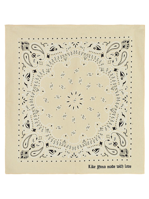 Beige Cotton Paisley Printed Bandana, 1