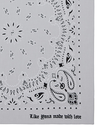 Grey Cotton Paisley Printed Bandana, 2