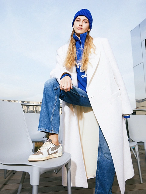 Blue Ribbed Beanie Hat, 6