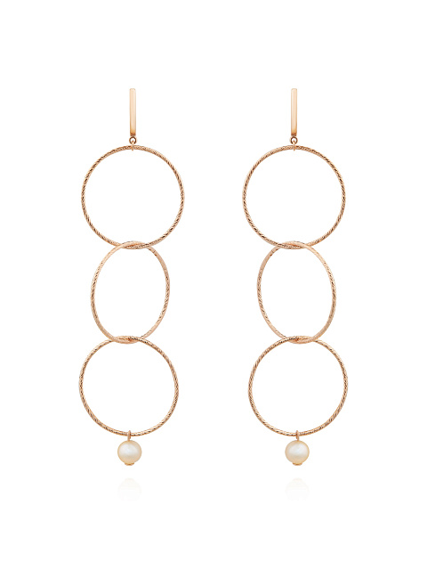 Gold-plated silver earrings with pearls, 1