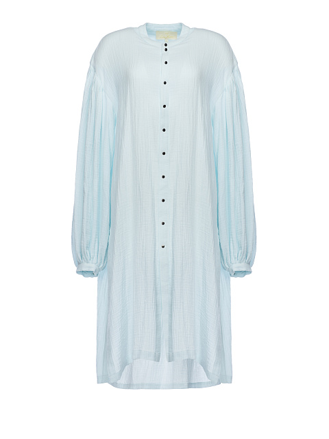 Light blue cotton shirt dress, 1
