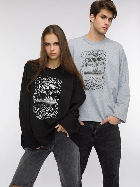 Printed Grey Cotton Cropped L/S T-Shirt, 3