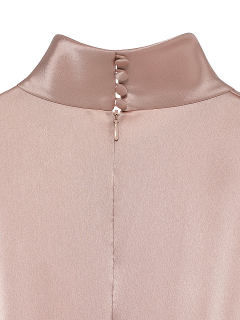 Powder Silk Dress With Mink Fur Cuffs, 5