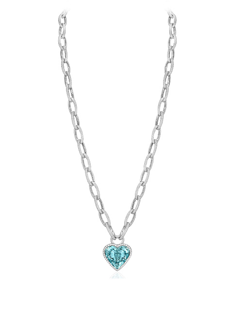 Necklace with a heart-cut aquamarine, 1