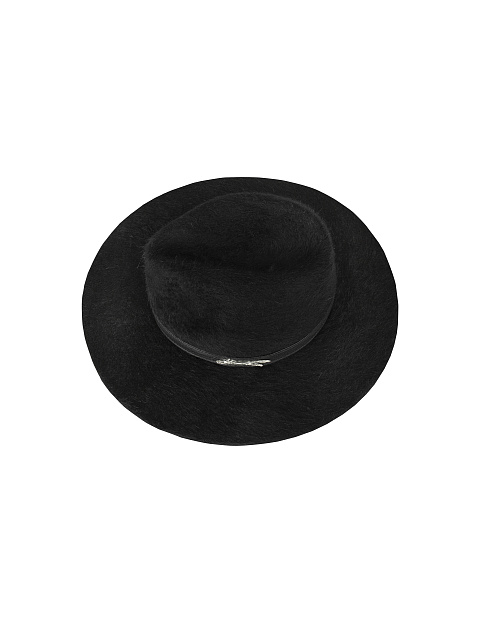 Black Leather Trimmed Felt Hat, 1