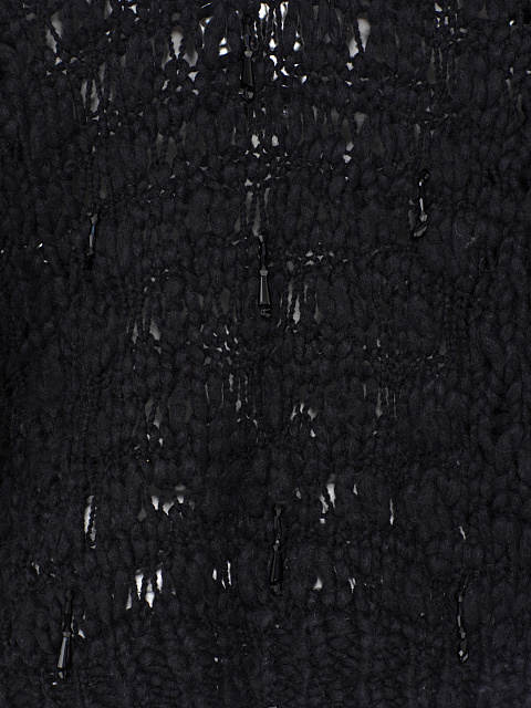 Black Beaded Cashmere Pullover, 4