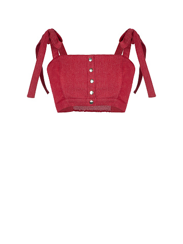 Red denim top, 1