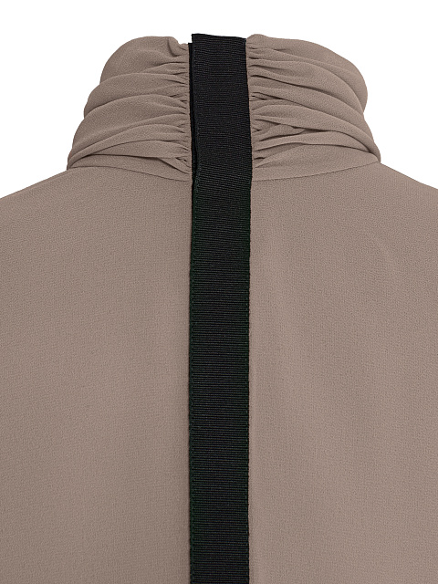 Brown bodysuit blouse with lace, 4