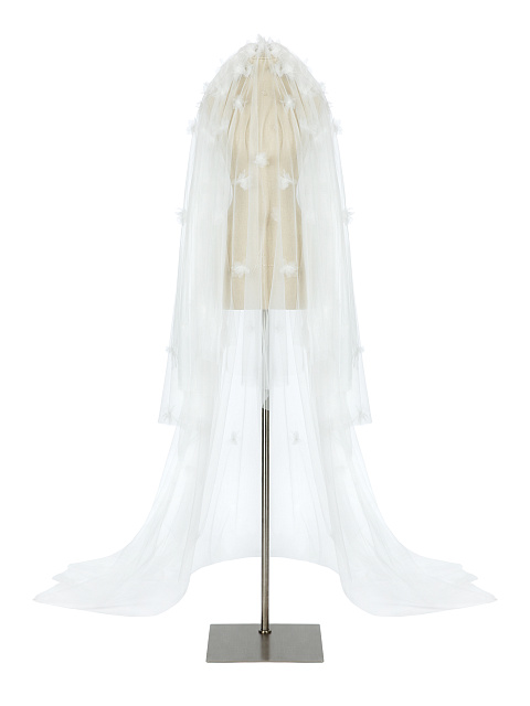 White Long Flower & Pearl Veil, 1