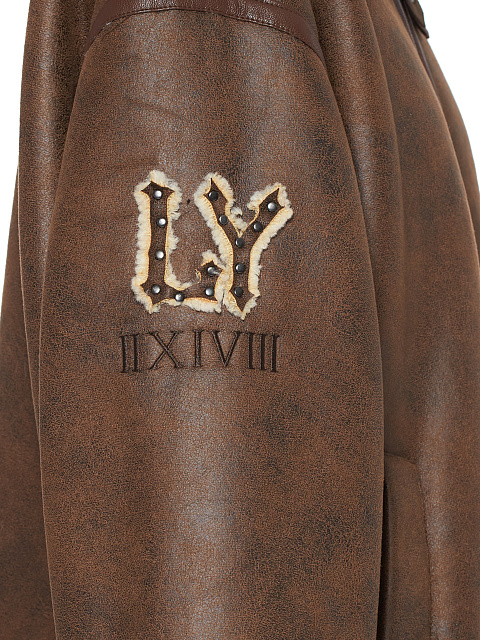 Brown faux‑fur shearling jacket, 9 Brown faux‑fur shearling jacket, 9