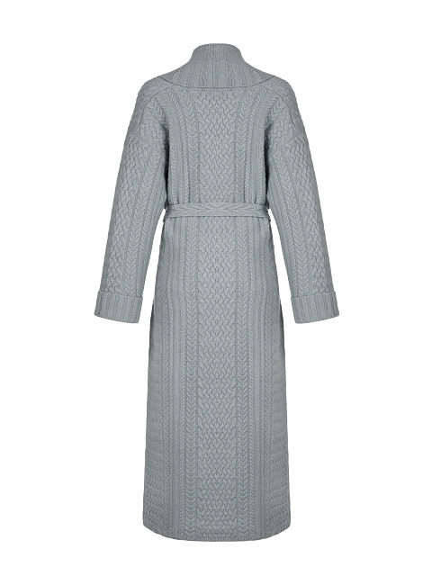 Grey Merino Wool & Cashmere Knitted Coat, 2