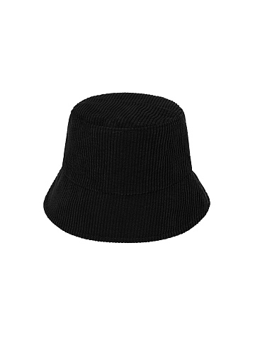 Black Embroidery Corduroy Bucket Hat, 2