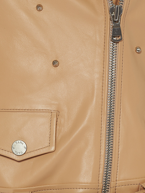 Light Beige Studded Leather Vest, 4