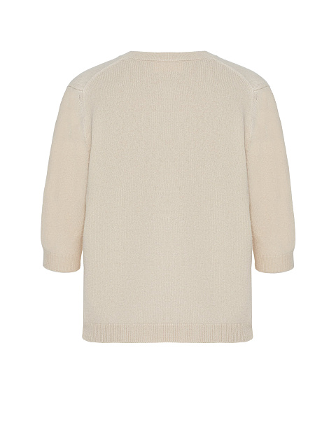 Beige angora jumper with short sleeves, 2