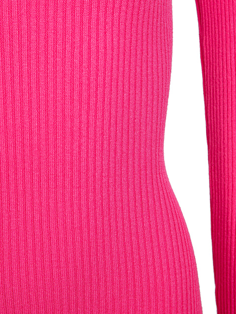 Pink Rib Knit Mini Dress, 4
