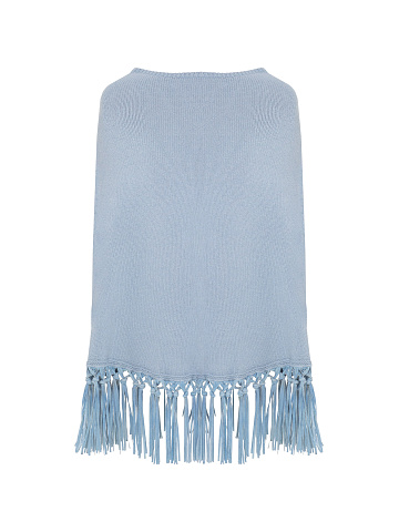 Blue Cashmere Poncho, 1
