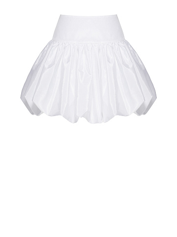 White taffeta balloon skirt, 2