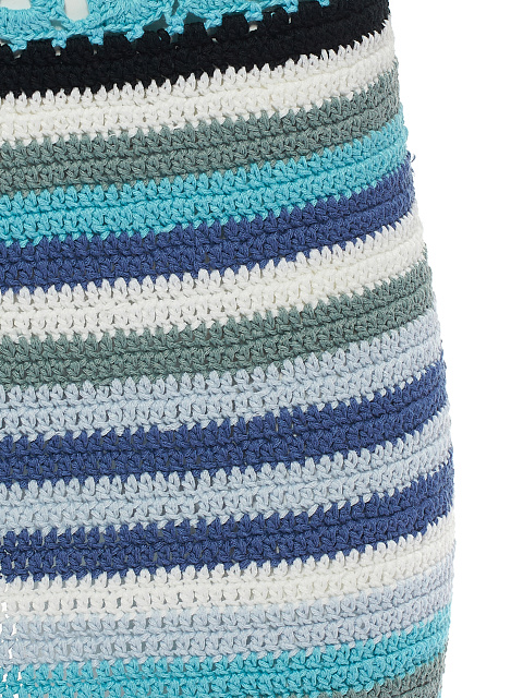 Blue Crochet Knitted Mini Skirt, 3