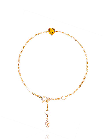 Heart Citrine & White Gold Bracelet , 1