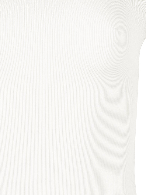 White Ribbed Cotton L/S Turtleneck Bodysuit, 4