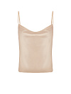 Бежевый атласный топ на тонких бретелях Бежевый атласный топ на тонких бретелях