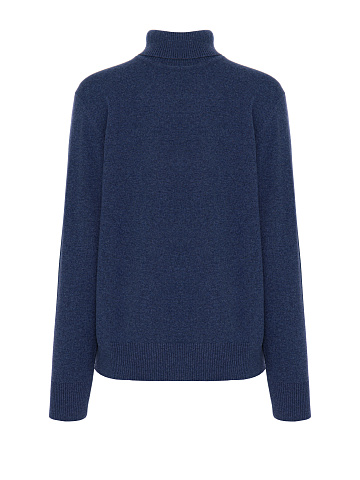 Men's Navy Cashmere Turtleneck Sweater, 1