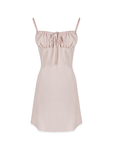 Pink Rayon Mini Dress, 1