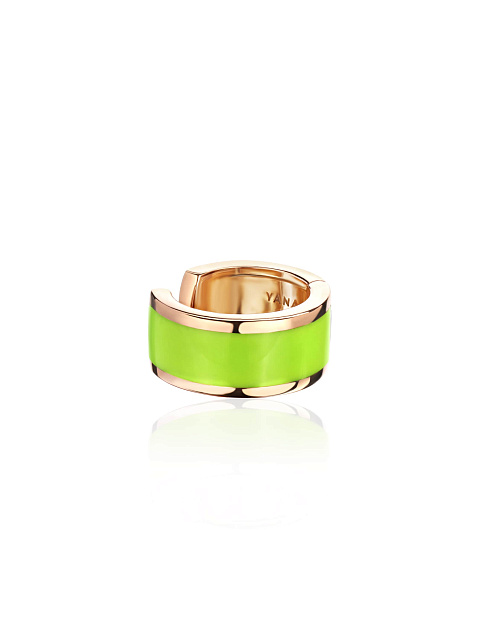 Wide pink gold cuff with Lime-colored enamel, 1