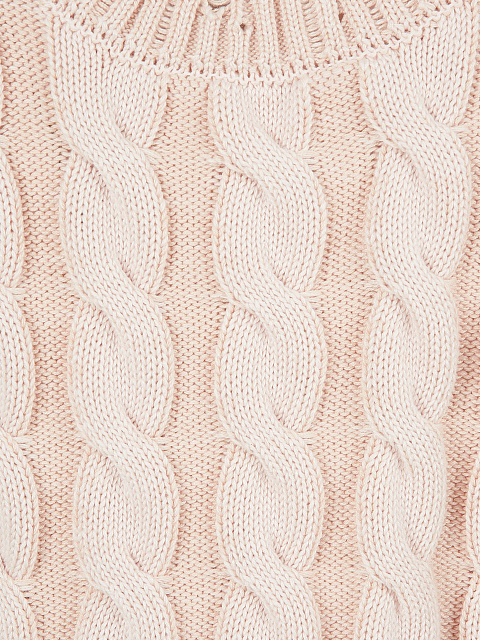 Light Pink Distressed Cable Knit Super Cropped Sweater, 3