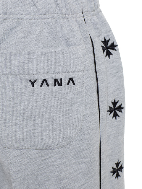 Grey tracksuit with cropped sweatshirt and cornflower embroidery, 5 Grey tracksuit with cropped sweatshirt and cornflower embroidery, 5