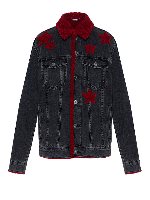 Gray Denim With Red Sheepskin Fur, 1