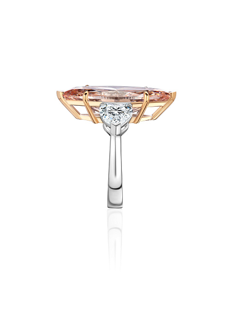 White gold ring with pink diamond, 5