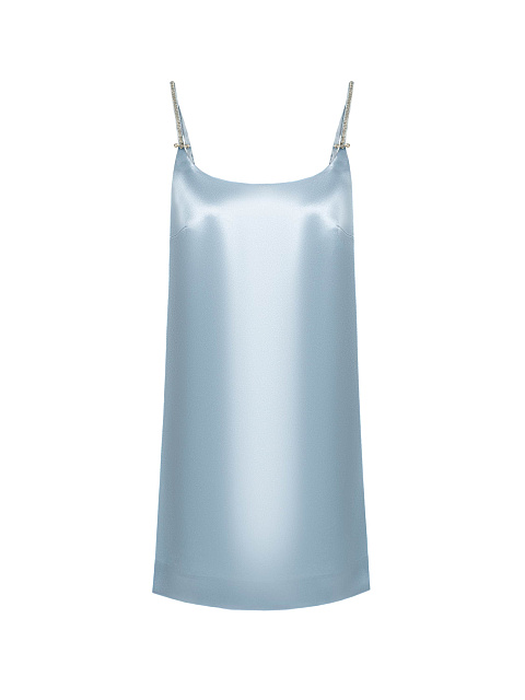 Light blue satin mini dress, 1 Light blue satin mini dress, 1