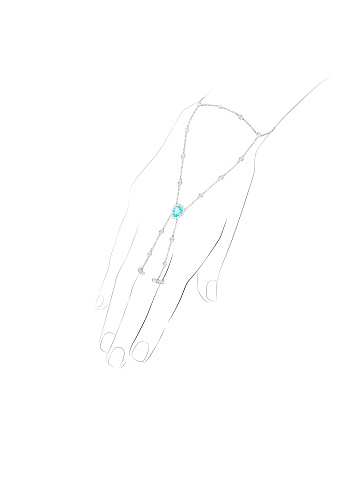 White gold slave bracelet with Paraiba tourmaline, 1