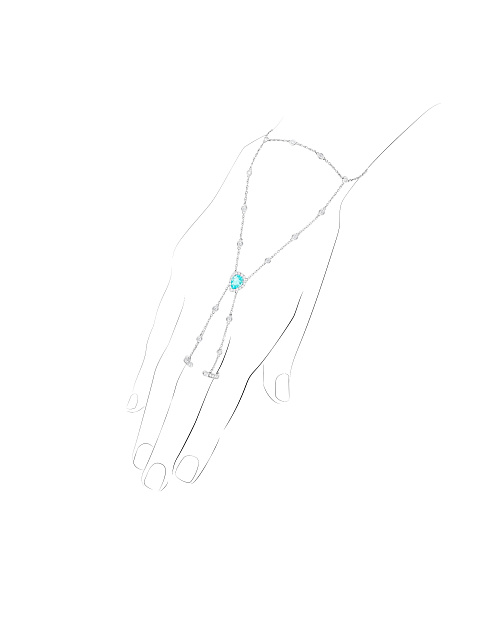 White gold slave bracelet with Paraiba tourmaline, 1 White gold slave bracelet with Paraiba tourmaline, 1