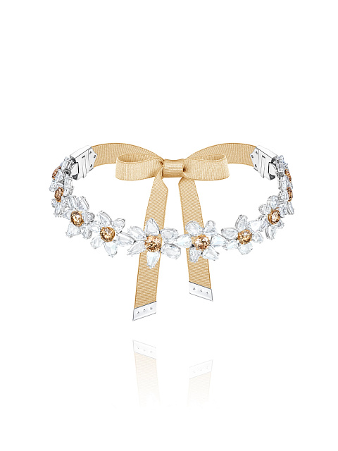 White gold transformer choker with rose-cut diamonds and brown round-cut diamonds, 1