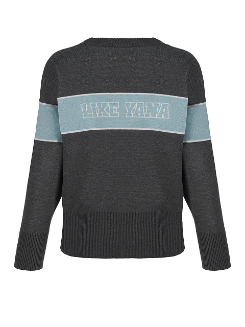 Grey & Blue Bad Girls Club Sweater, 2