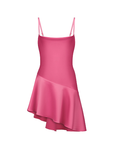 Pink Asymmetric Mini Dress, 1