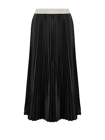 Black Pleated Midi Skirt, 1