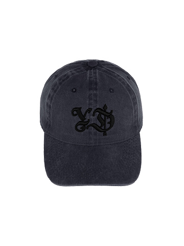 Navy Blue YD Embroidered Vintage Denim Cap, 2