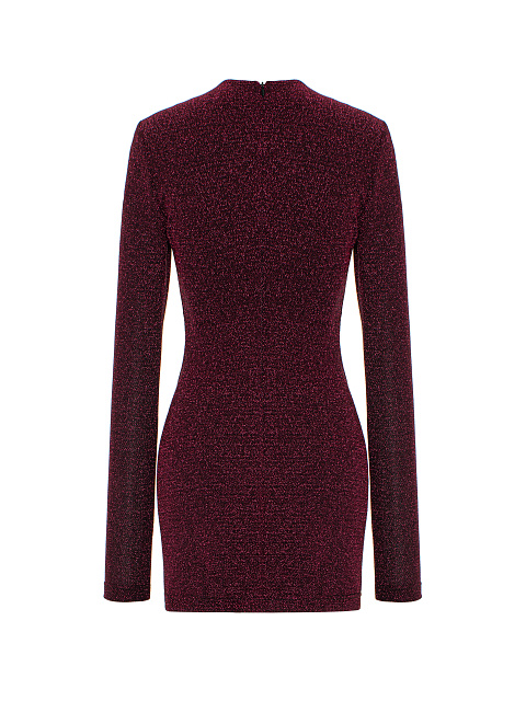 Bordeaux Lurex Mini Dress, 2