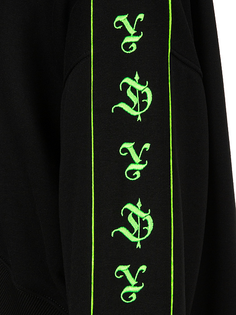 Black & Neon Green YD Embroidered Jersey Suit, 6